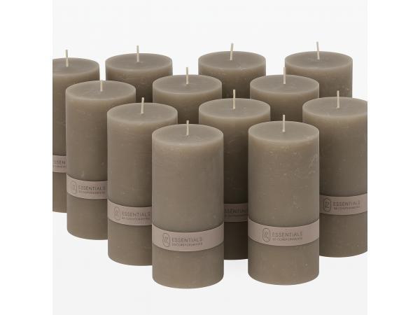 Veiling - 12x Essentials | Kaarsen Taupe (7x14 cm), Zakelijke goederen, Stock en Retail | Partijen goederen