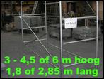 steigers 3 tot 6 m H x 1,80 of 2,85 m L x 1 m B - stellingen, Bricolage & Construction, Gevelsteiger, Ophalen