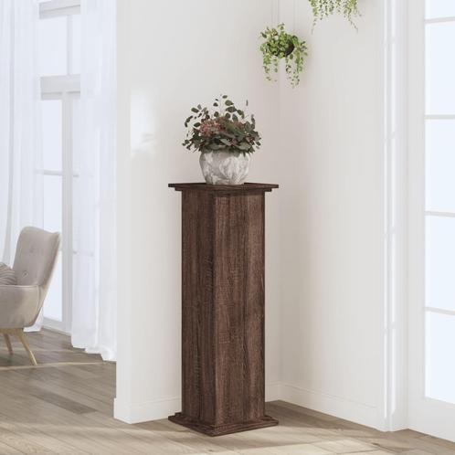 vidaXL Plantenstandaard 33x33x100 cm bewerkt hout bruin, Tuin en Terras, Bloembakken en Plantenbakken, Nieuw, Verzenden