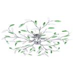 vidaXL Plafondlamp met acryl kristallen bladarmen voor 5xE14, Huis en Inrichting, Lampen | Plafondlampen, Verzenden, Nieuw