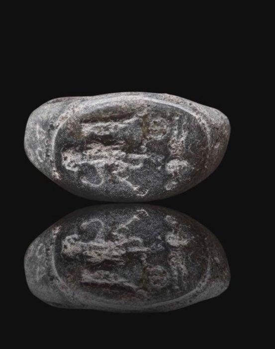 Romain antique, Empire Bronze Chevalière - motif rare (Sans, Handtassen en Accessoires, Antieke sieraden