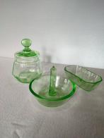 Art Deco Toiletset (3) - Lot de 3 objets Art Déco en verre