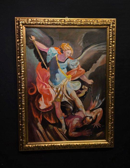 Italiaanse school (XX) - Arcangelo Michele - XL FORMAT, Antiek en Kunst, Kunst | Schilderijen | Klassiek