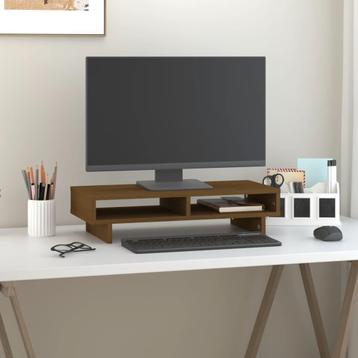 vidaXL Monitorstandaard 60x27x14 cm massief grenenhout, Verzenden