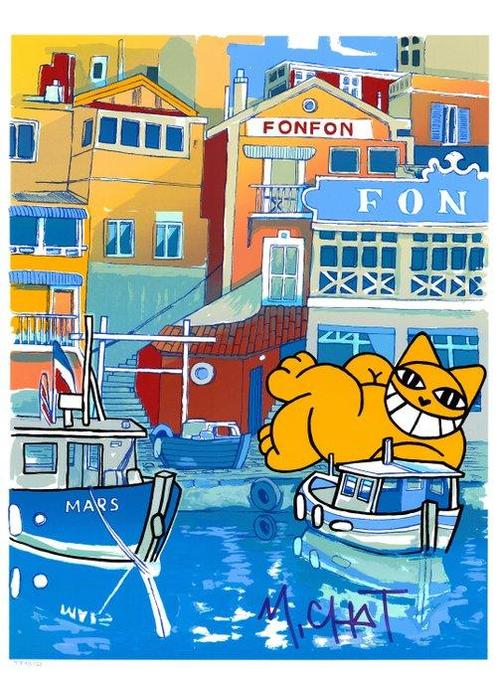 M.Chat (Thoma Vuille) (1977) - Marseille (Test Proof), Antiek en Kunst, Kunst | Schilderijen | Modern