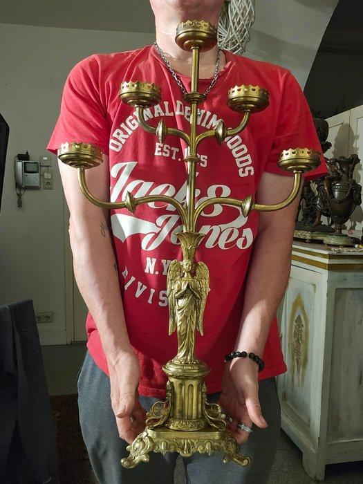 Kandelaber (2) - Verguld brons, Antiek en Kunst, Antiek | Klokken