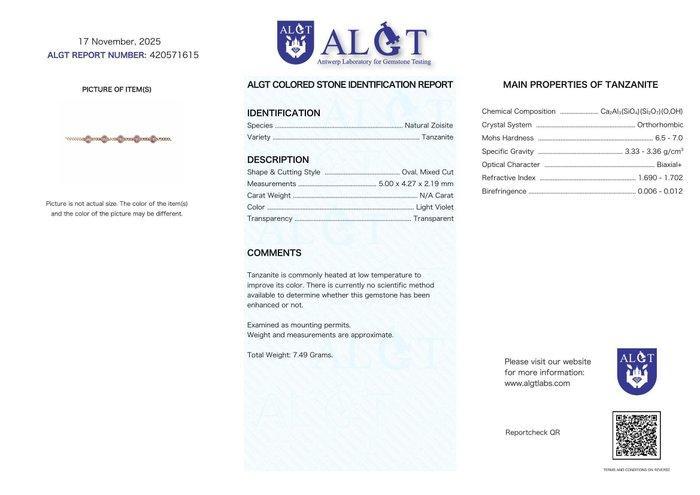 Zonder minimumprijs - Armband Zilver - Tanzaniet -, Handtassen en Accessoires, Armbanden