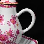 Koffiepot - Cafetière et son pattipan en porcelaine à décor