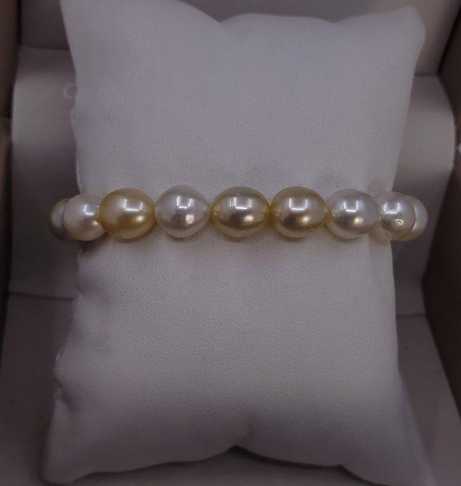 Zonder Minimumprijs - Armband Gouden en witte Zuidzeeparels, Handtassen en Accessoires, Armbanden