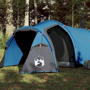 vidaXL Tunneltent 3-persoons waterdicht blauw, Caravans en Kamperen, Verzenden, Nieuw