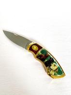 Franklin Mint knife three dogs gold plated - Zakmes