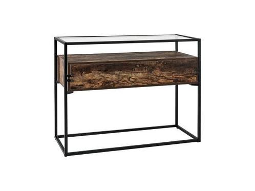 Veiling - Sidetable met lades hout - glas - Industieel desig, Huis en Inrichting, Tafels | Sidetables, Nieuw