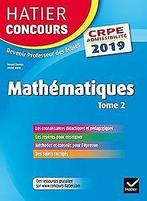 Hatier Concours CRPE 2019 - Mathématiques Tome 2 - Epreu..., Verzenden