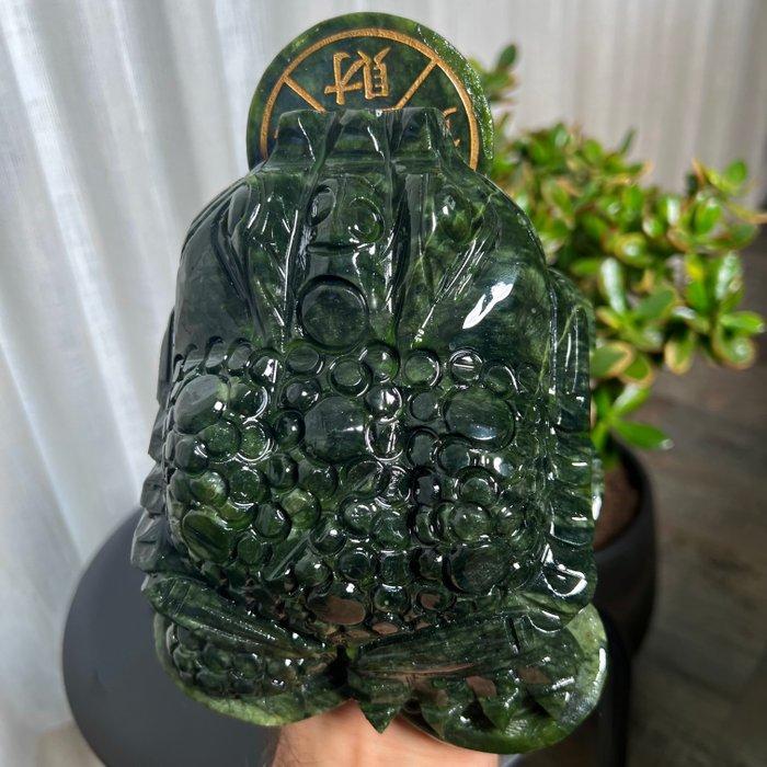 Nefriet Kikker - Hoogte: 17.8 cm - Breedte: 14 cm- 2760 g, Verzamelen, Mineralen en Fossielen