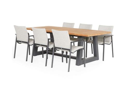 Suns Anzio eetset soft grey met Ovada tafel 280 cm |, Tuin en Terras, Tuinsets en Loungesets