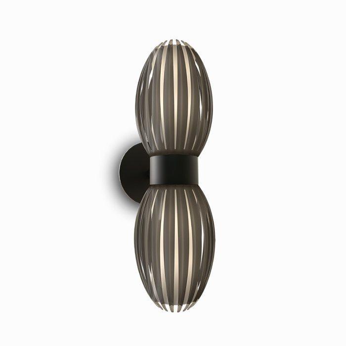 Herstal - Wandlamp (2) - Antenne - Zwart/gerookt - Glas,, Antiek en Kunst, Antiek | Verlichting