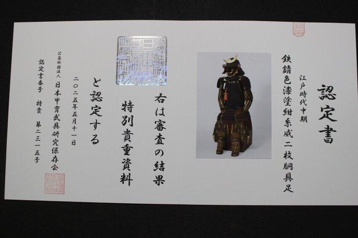 Harnas - Japan - Tetsusabiiro Urushi Konito Odoshi Nimai Dou, Antiek en Kunst, Antiek | Overige Antiek