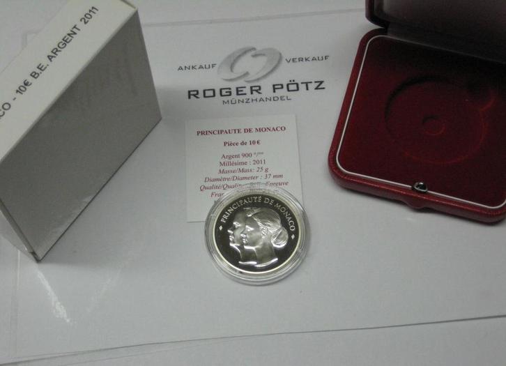 Monaco 10 Euro 2011 Hochzeit Prinz Albert en Charlene Pp..., Postzegels en Munten, Munten | Europa | Euromunten, België, Verzenden
