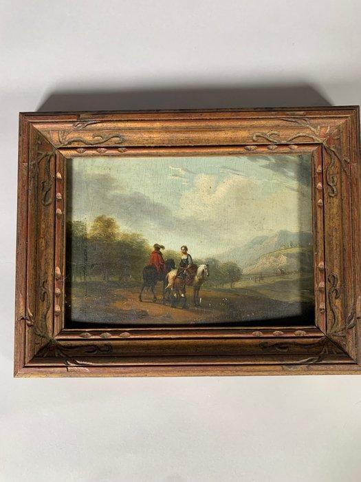 Circle of Philips Wouwerman (1619-1668) - Les voyageurs sur, Antiquités & Art, Art | Peinture | Classique