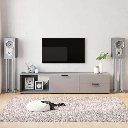vidaXL Luidsprekerstandaards 2 st 4 pijlers gehard glas, Audio, Tv en Foto, Luidsprekerboxen, Nieuw, Verzenden
