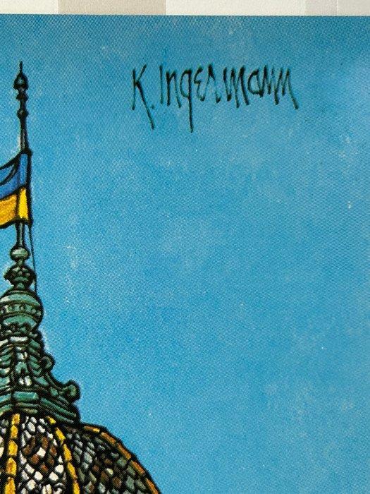 K. Ingermann - Monte Carlo Casinò and Rolls Royce - Jaren, Antiquités & Art, Art | Dessins & Photographie