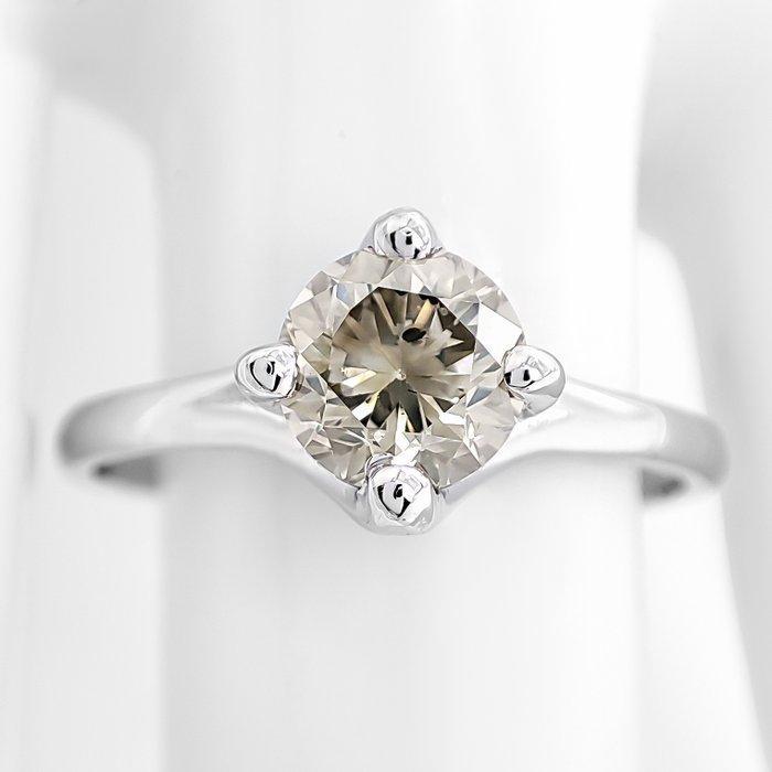 Zonder Minimumprijs - Ring - 14 karaat Witgoud - 1.01ct. tw., Bijoux, Sacs & Beauté, Bagues