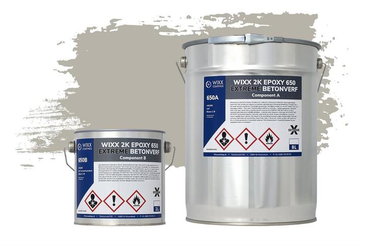 Wixx 2K Epoxy 650 Extreme Betoncoating RAL 7038 | Agaatgrijs, Doe-het-zelf en Bouw, Verf, Beits en Lak, Nieuw, Verzenden