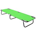 vidaXL Chaise longue pliable acier vert, Jardin & Terrasse, Chaises longues, Verzenden, Neuf