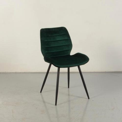 Vergaderstoel Huskvarna - Groen velvet - 4-poot onderstel, Huis en Inrichting, Stoelen, Gebruikt, Ophalen of Verzenden