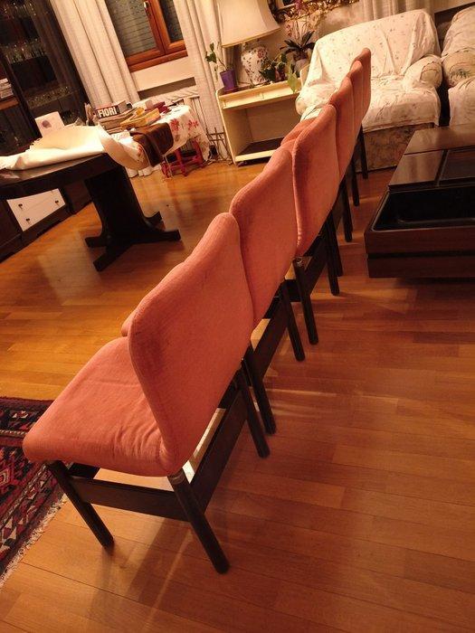 Saporiti - Vittorio Introini - Chaise (6) - Velours - Chaise, Antiek en Kunst, Antiek | Meubels | Stoelen en Sofa's