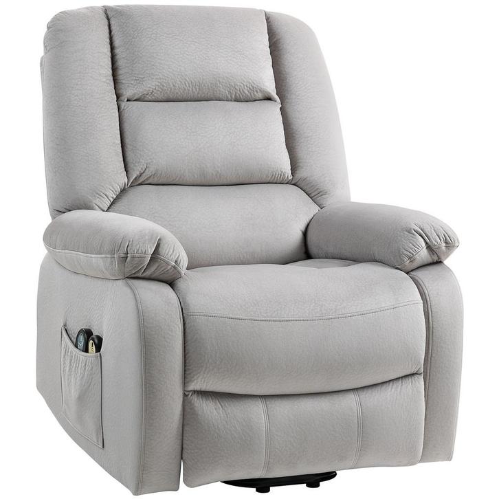 Massagestoel - Sta-op functie - Massagefunctie - Lichtgrijs, Huis en Inrichting, Fauteuils, Nieuw, Stof, Ophalen of Verzenden