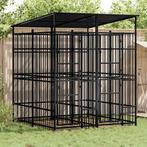vidaXL Hondenkennel met dak 3,69 m² staal, Verzenden, Nieuw