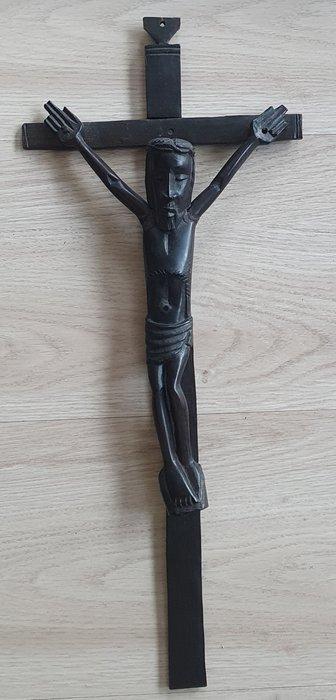 Crucifix - Ebony - 1920-1930 - Een Congolese ebbenhouten, Antiek en Kunst, Kunst | Niet-Westerse kunst