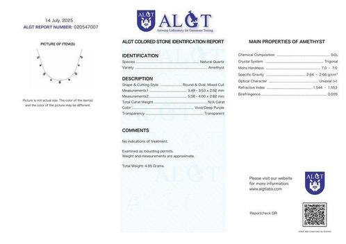 Zonder Minimumprijs - Halsketting Zilver - Amethist -, Handtassen en Accessoires, Kettingen