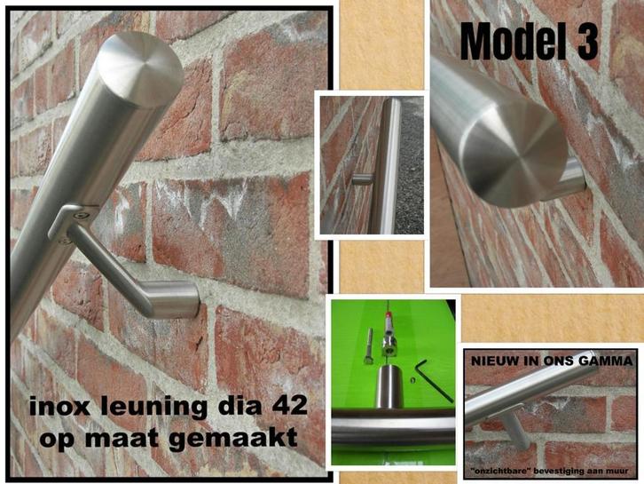 Inox trapleuning OP MAAT - rvs handreling - inox leuningen, Doe-het-zelf en Bouw, Ladders en Trappen, Trap, Nieuw, 4 meter of meer