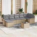vidaXL 8-delige tuinsofa set met kussens - zwart poly riet, Verzenden, Nieuw