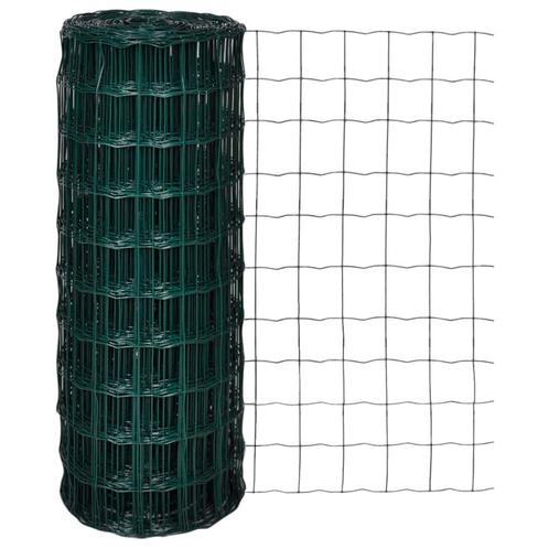 vidaXL Euro hek 25x1,0 m staal groen, Tuin en Terras, Tuinhekken en Hekwerk, Nieuw, Verzenden