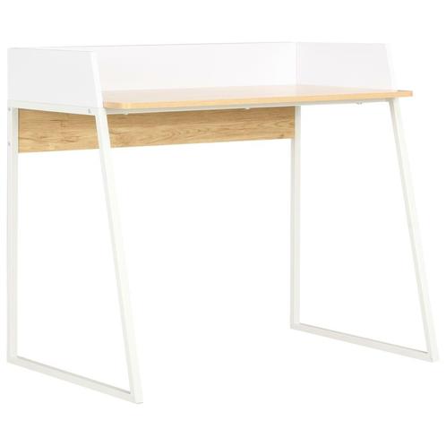 vidaXL Bureau 90x60x88 cm wit en eikenkleurig, Maison & Meubles, Bureaux, Envoi