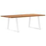 vidaXL Eettafel met natuurlijke rand 220x100x74 cm massief, Huis en Inrichting, Verzenden, Nieuw