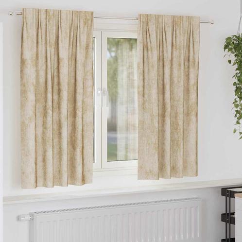 vidaXL Gordijn met gordijnen 2 pcs Crème 175 x 140 cm, Huis en Inrichting, Stoffering | Gordijnen en Lamellen, Nieuw, Verzenden