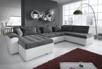 Hoekbank Nicoreta - Grijs - Wit - Links - velvet - Leer, Huis en Inrichting, Verzenden, Nieuw