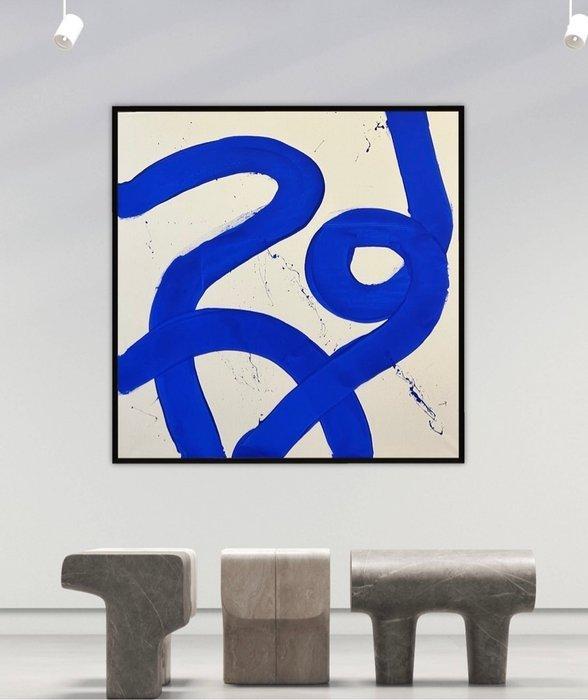 Stefanie Raus - Verschlungen blau II 994 XXL, Antiek en Kunst, Kunst | Schilderijen | Modern