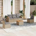 vidaXL Salon de jardin avec coussins 6pcs mÃ©lange beige, Verzenden, Salons de jardin