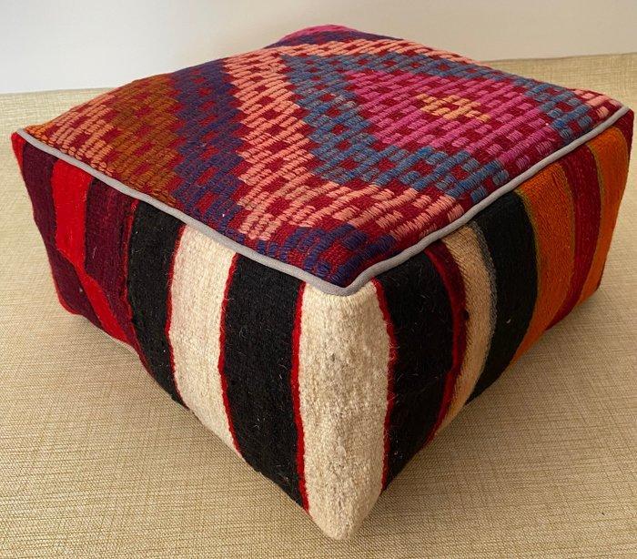 Kelim Poef - Kelim - 48 cm - 48 cm, Huis en Inrichting, Stoffering | Tapijten en Vloerkleden