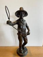 Statuette, Cowboy kind - 39 cm - Bronze - 1970, Antiquités & Art