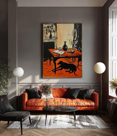 Flavia Delgado - El perro negro XL (NO RESERVE), Antiek en Kunst, Kunst | Schilderijen | Modern
