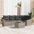 vidaXL Tuin Eettafel Set met kussen met opslag 6 pcs, Tuin en Terras, Verzenden, Nieuw