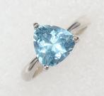 Topaas - Zilver, Blauwe Topaas - Zilver 925 - Geloofsring -