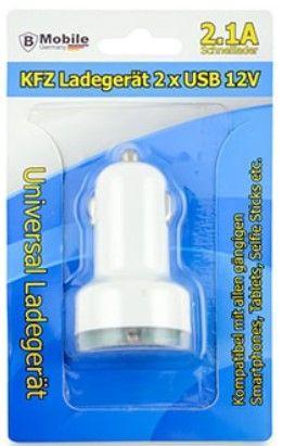 Mobile Germany Dual USB Car Charger 12V-Wit (Diversen) NIEUW, Doe-het-zelf en Bouw, Elektriciteit en Kabels, Ophalen of Verzenden