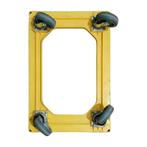 Kunststof dolly geel 610x410x170 mm rubberen zwenkwielen, Ophalen of Verzenden